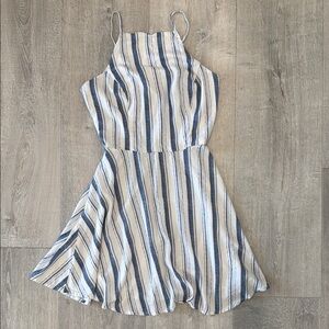 Striped Blue and White Sleeveless Dress